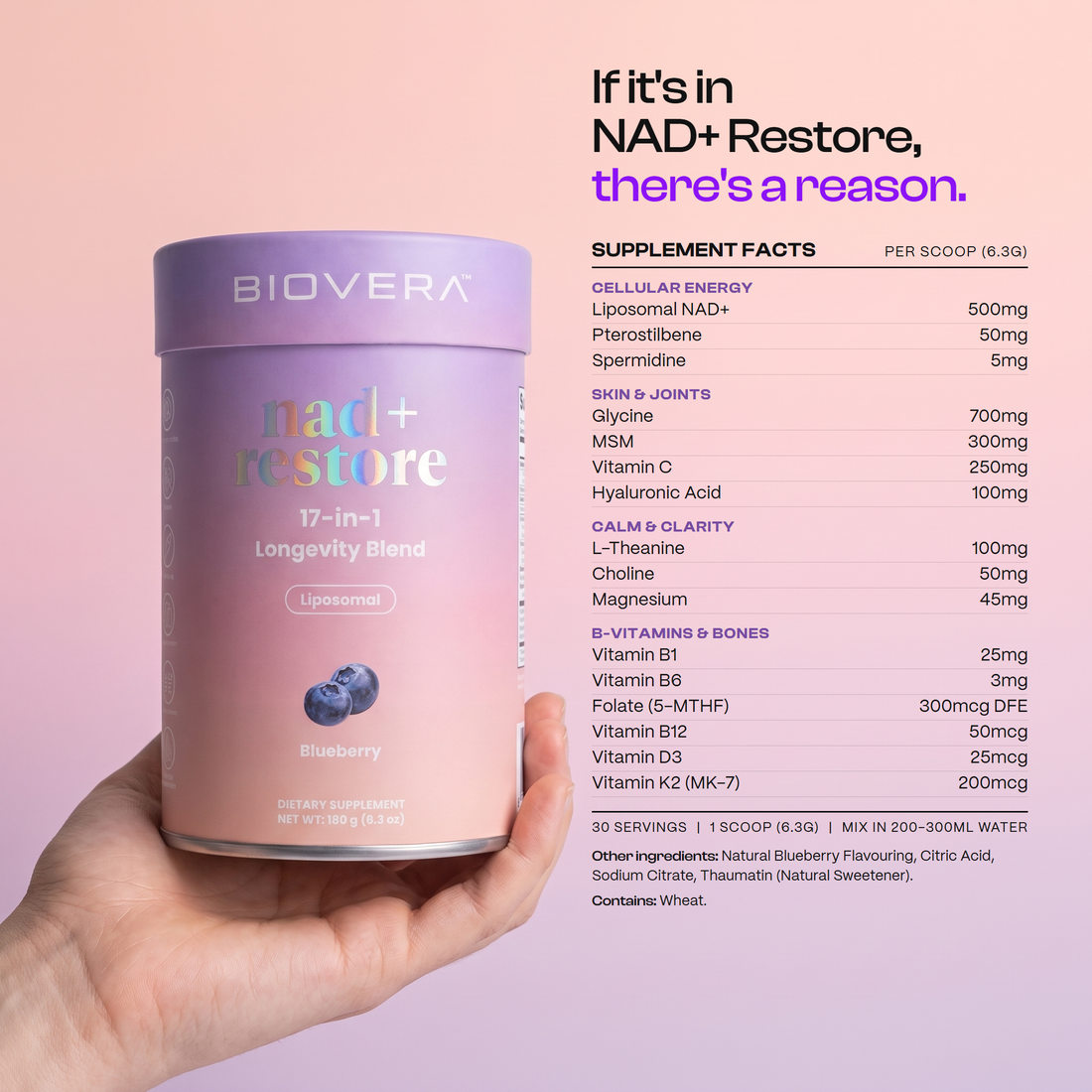 nad+ restore supplement facts